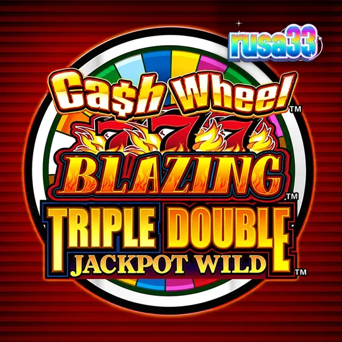 Tampilan visual mesin slot Cash Wheel Blazing 777 dengan simbol klasik dan roda bonus.